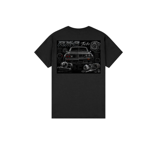 Black back flat lay