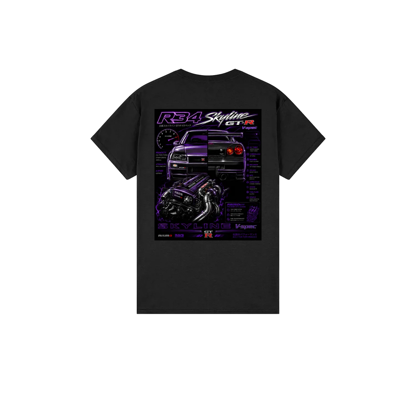 Black back flat lay