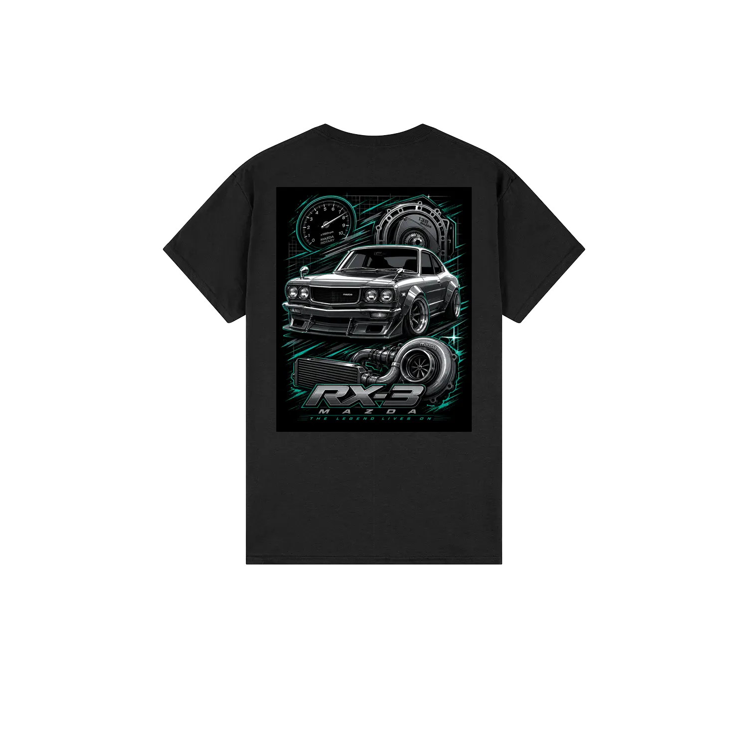 Black back flat lay