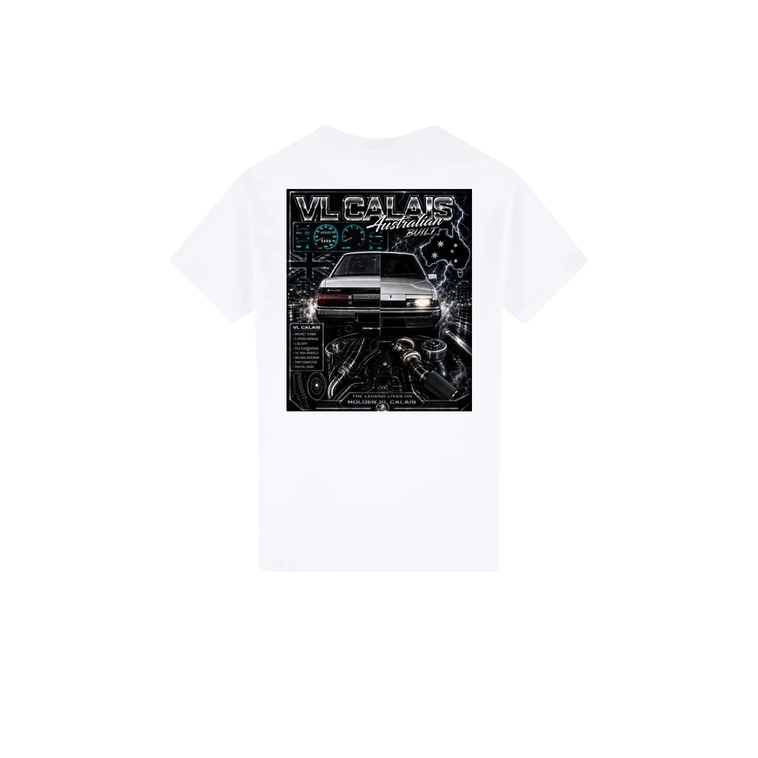 White back flat lay