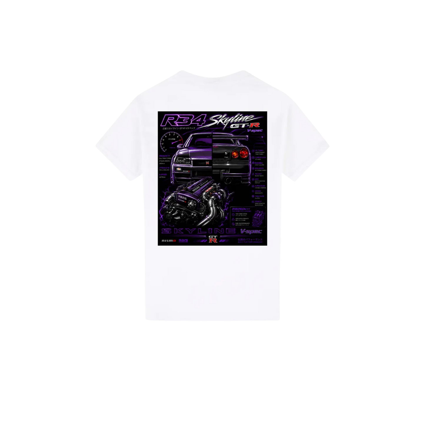 White back flat lay