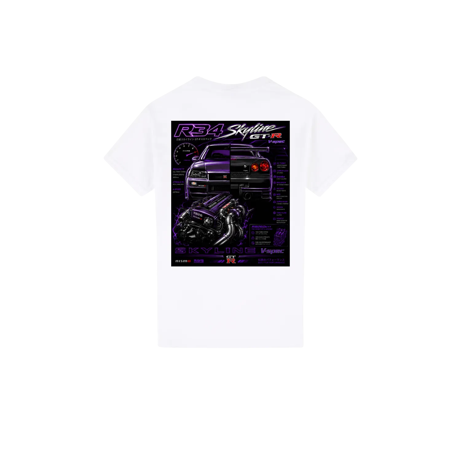 White back flat lay