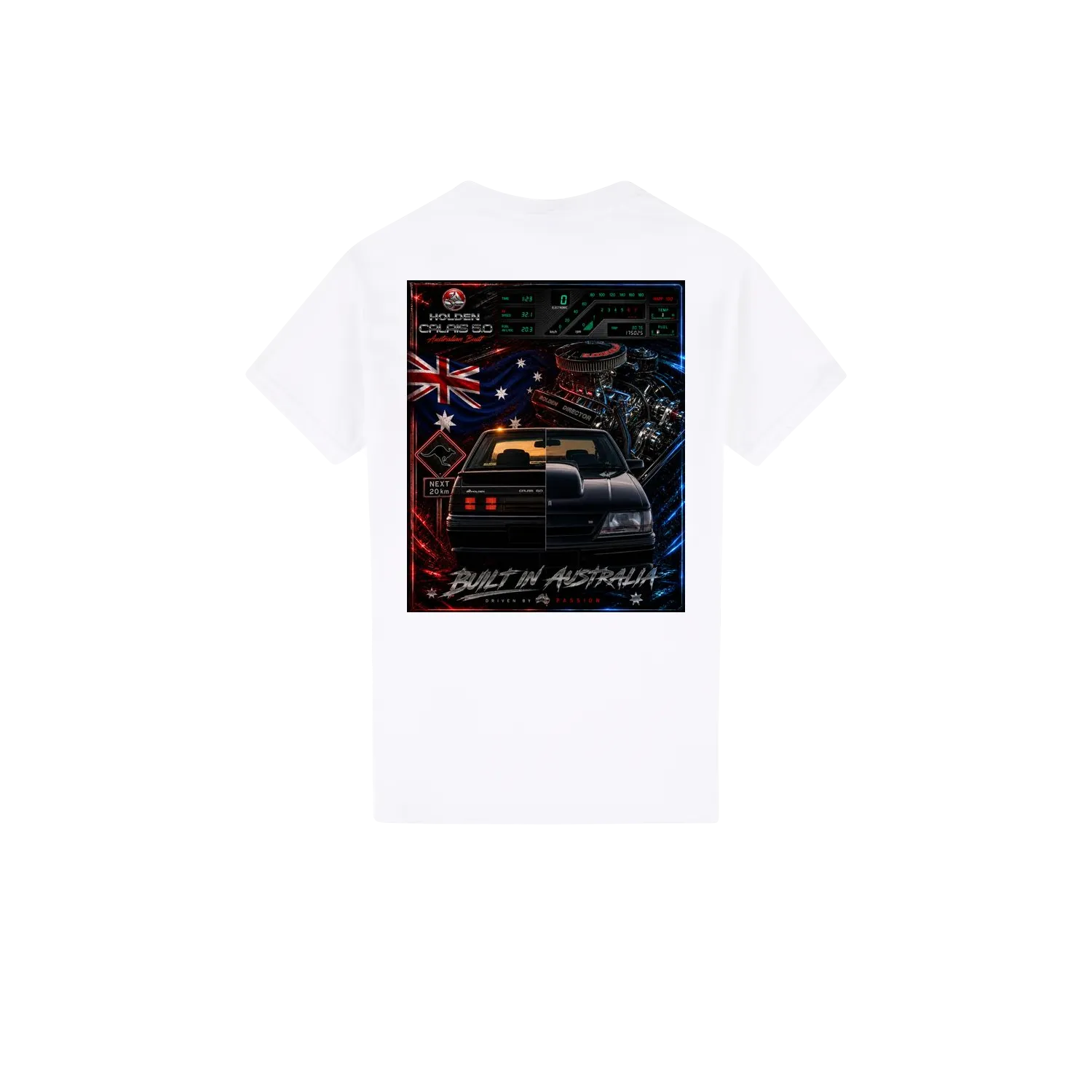 White back flat lay