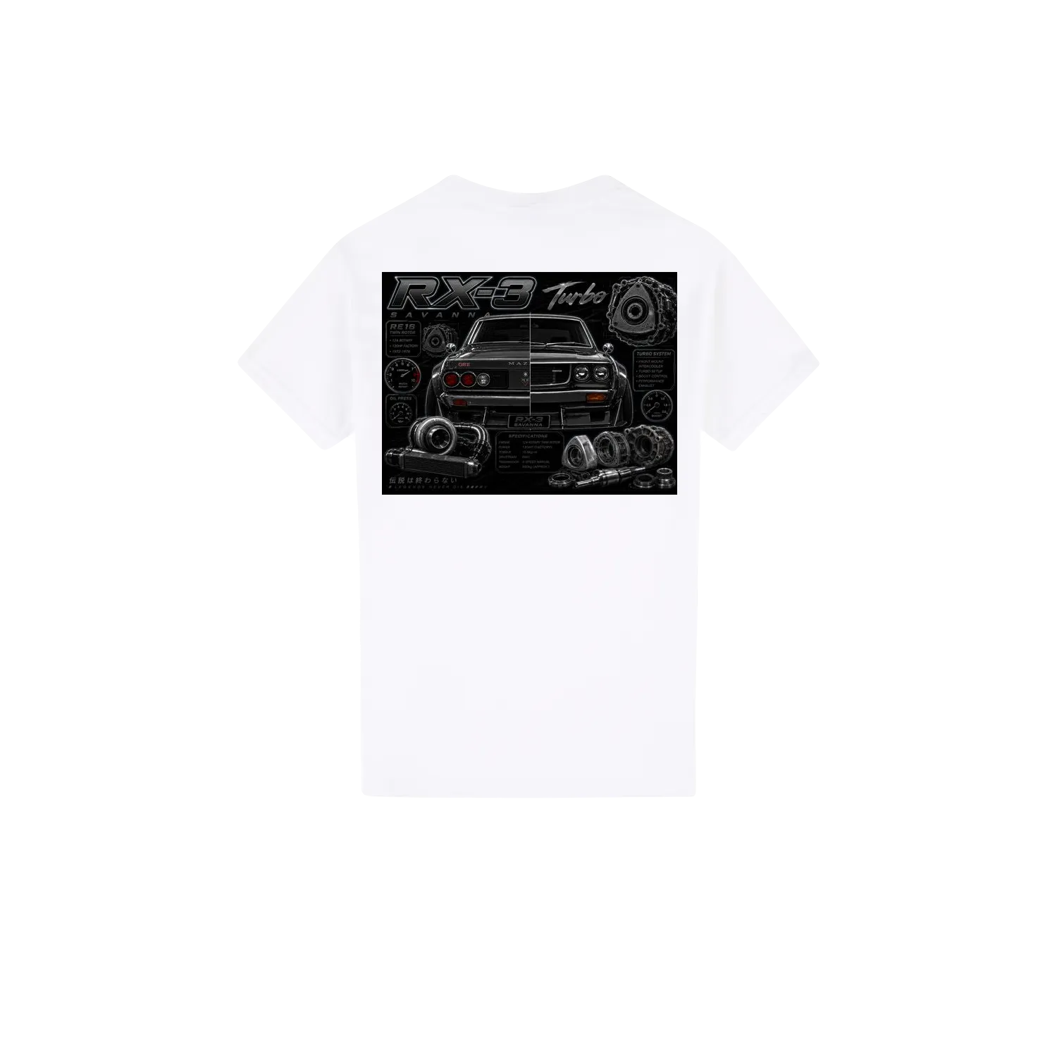 White back flat lay