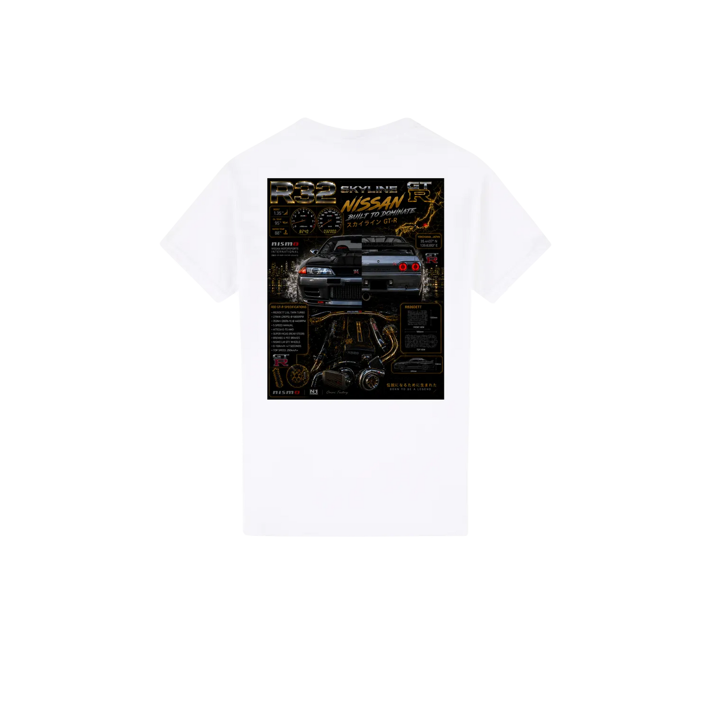 White back flat lay