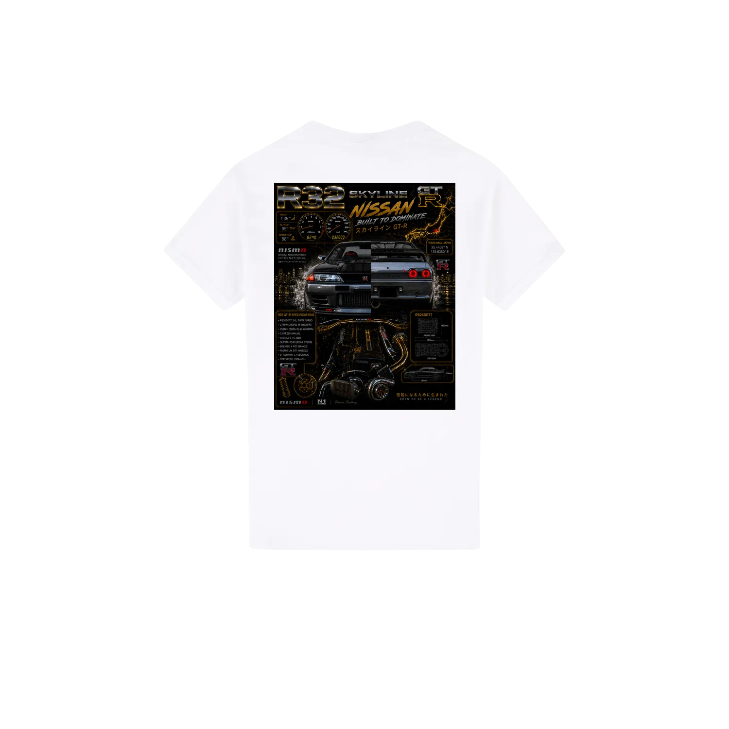 White back flat lay